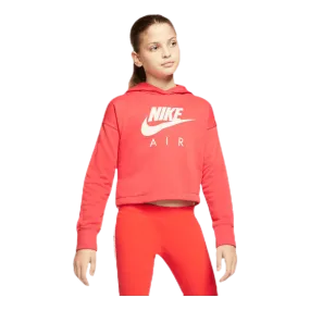 Air Crop Hoodie Jr White/Red