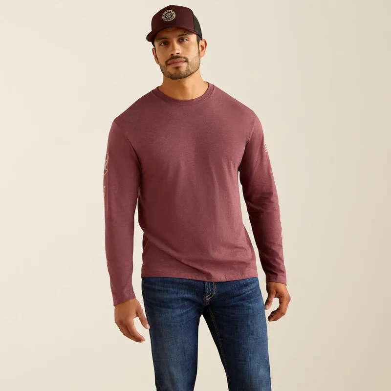 Ariat Men's Ariat Elevated V2 T-Shirt, Burgundy Heather