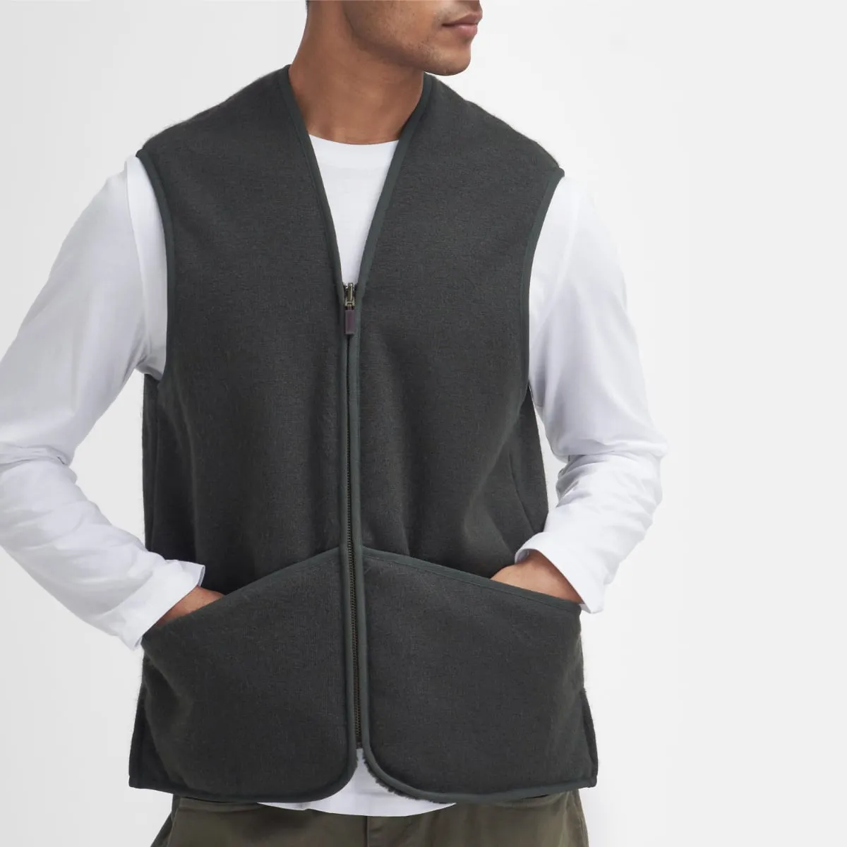 Barbour Warm Pile Men's Zip-In Liner | Sage
