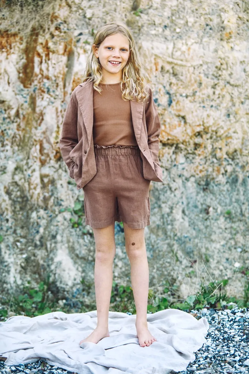 Blazer Linen Warm Earth