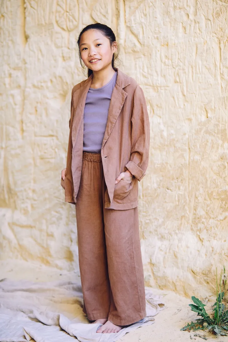 Blazer Linen Warm Earth