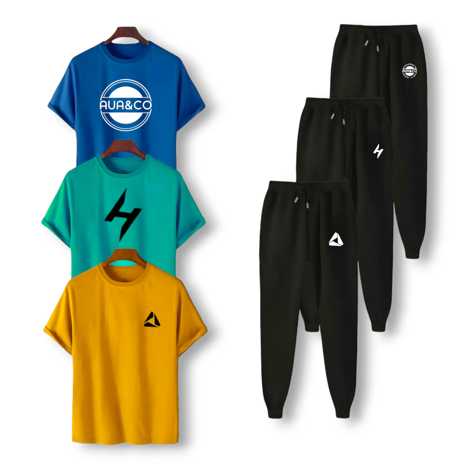Bundle of 3 Summer Men's Half Sleeve T-shirts & Trousers