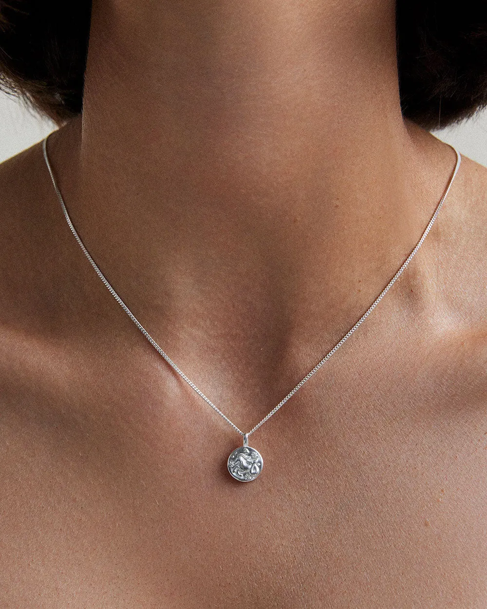 Capricorn Petite Zodiac Necklace - Silver