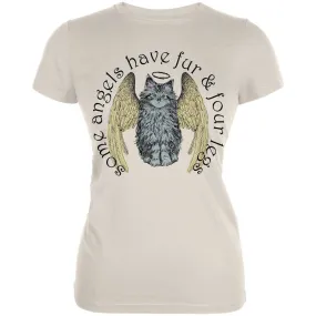 Cat Angel Soft Cream Juniors Soft T-Shirt