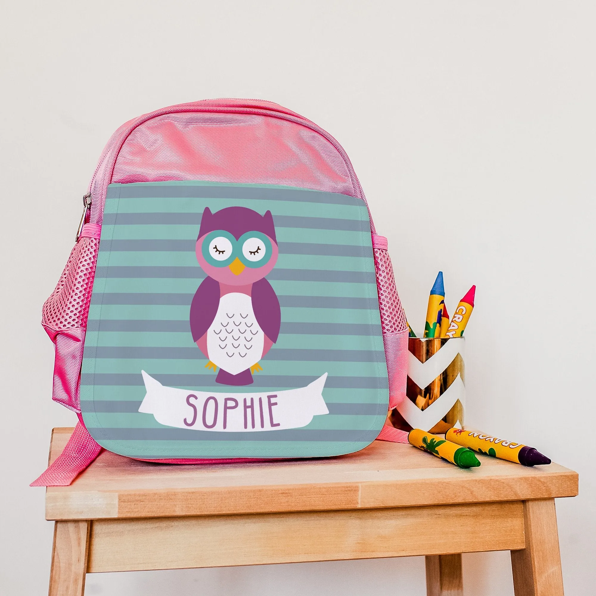 Children's Personalised 'Wise Owlet' Fabric Pencil Case