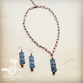 Copper Collar Necklace w/ Burnished Cross Pendant 258w