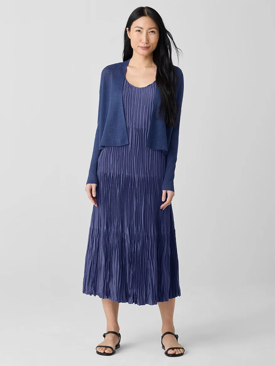 Eileen Fisher Organic Linen Cotton Cropped Cardigan in Bluette