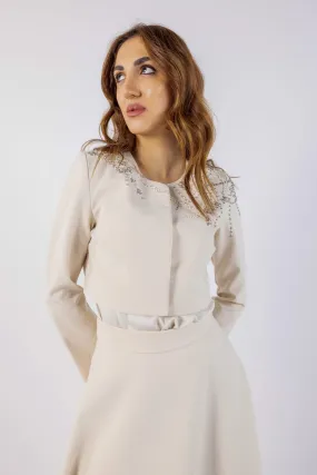 Elegant Embellished Crop Jacket