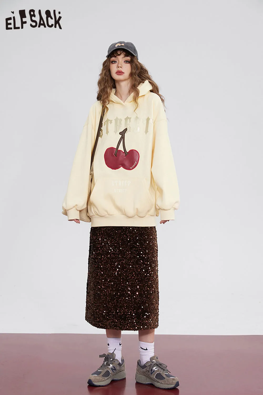 ELFSACK Korean Fashion Party Dress For Women 2023 Winter New Sparkly Elegant Luxury Bottom