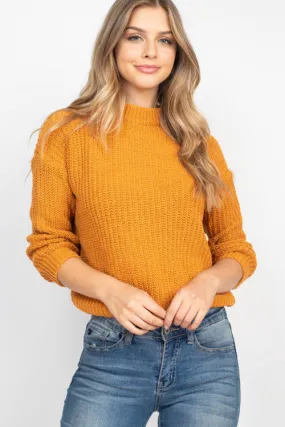 Fireside Cuddles Cowl Neck Sweater (Camel)