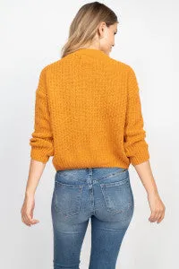 Fireside Cuddles Cowl Neck Sweater (Camel)