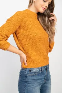 Fireside Cuddles Cowl Neck Sweater (Camel)