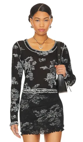 Free People Garner Tee in Black