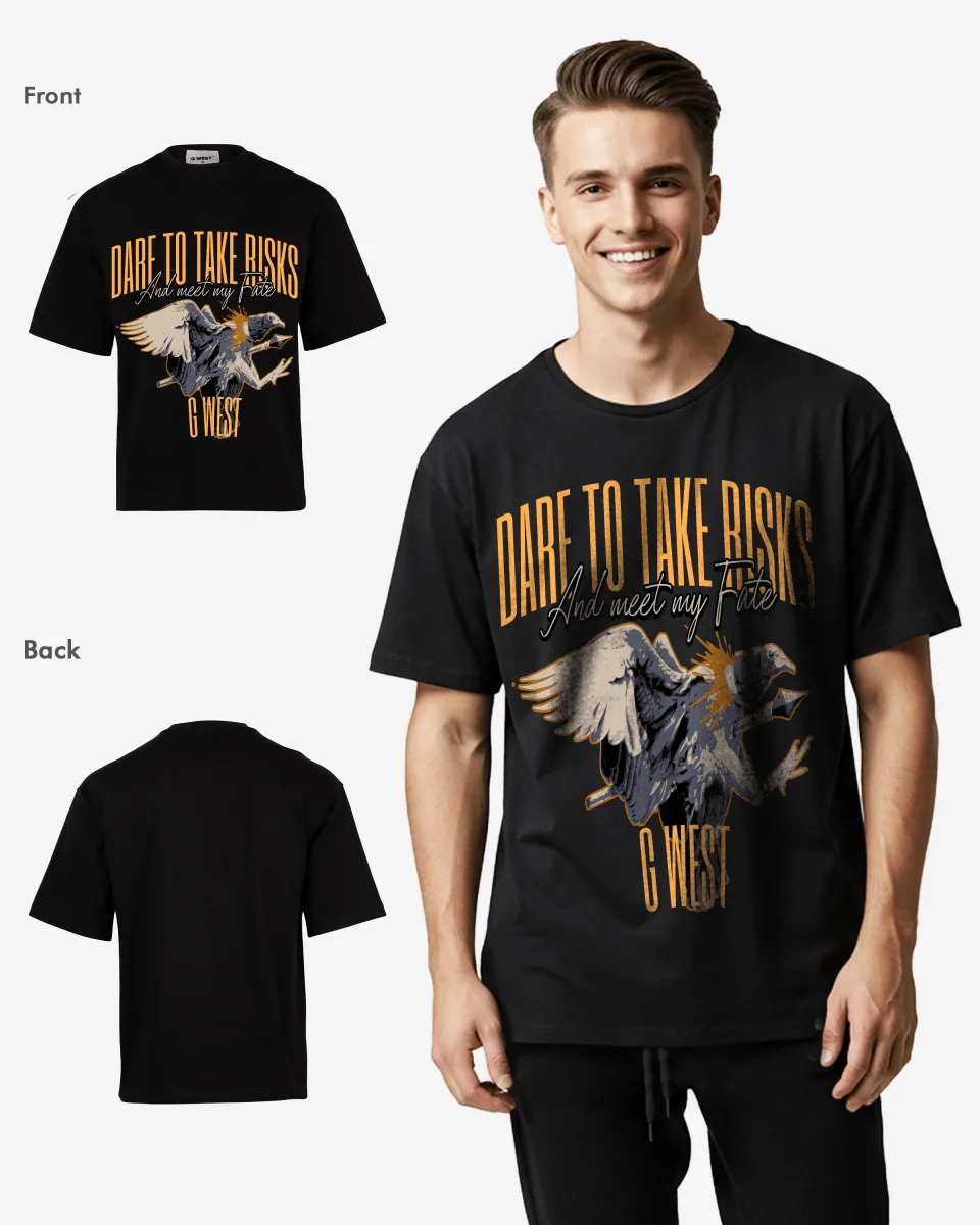 G-WEST Dare To Take Bisks Oversized Tee - GWROJMT10