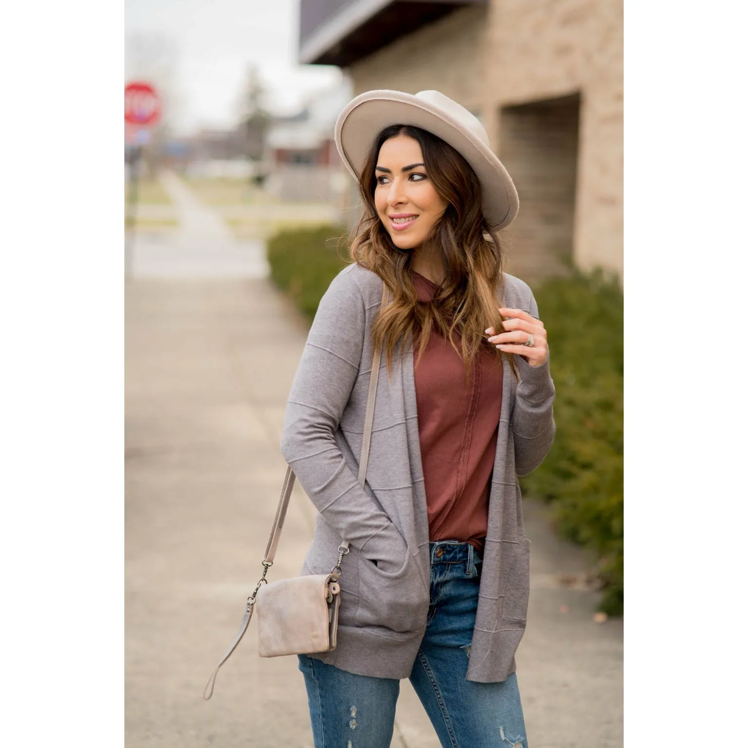 Horizontal Raised Line Cardigan