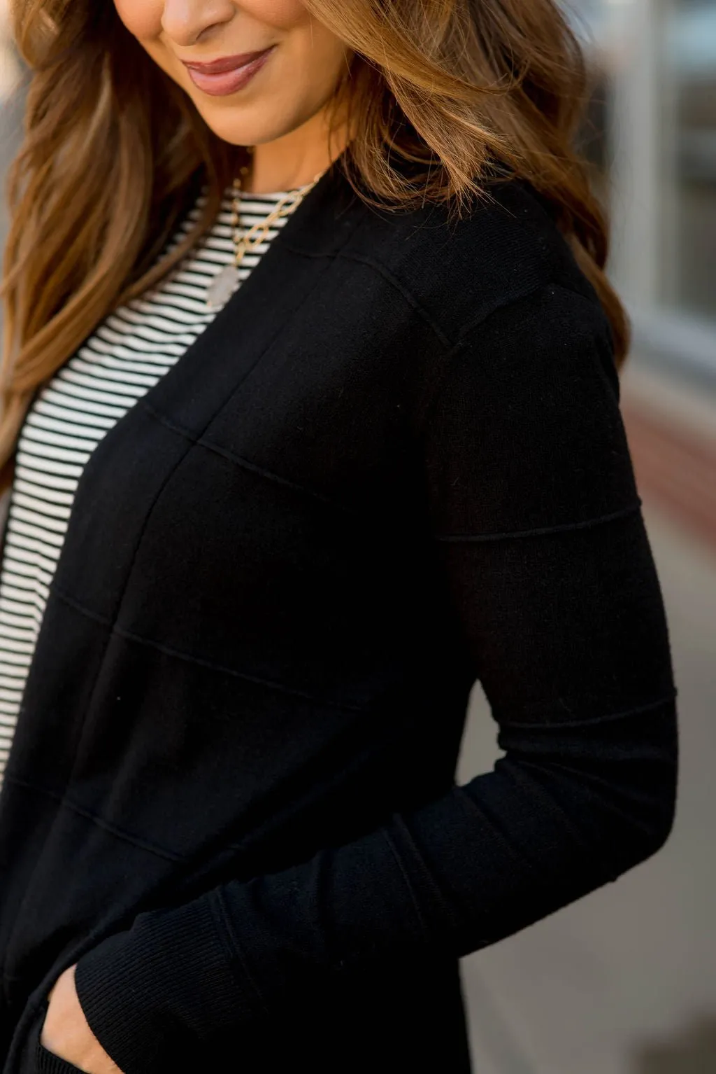 Horizontal Raised Line Cardigan