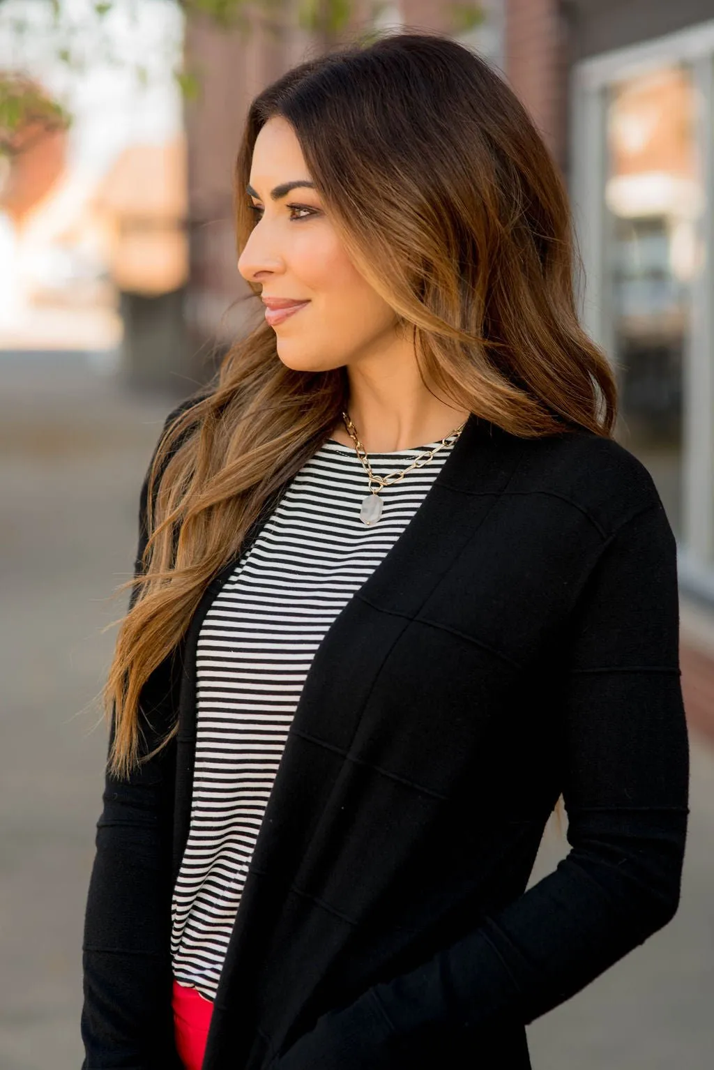 Horizontal Raised Line Cardigan