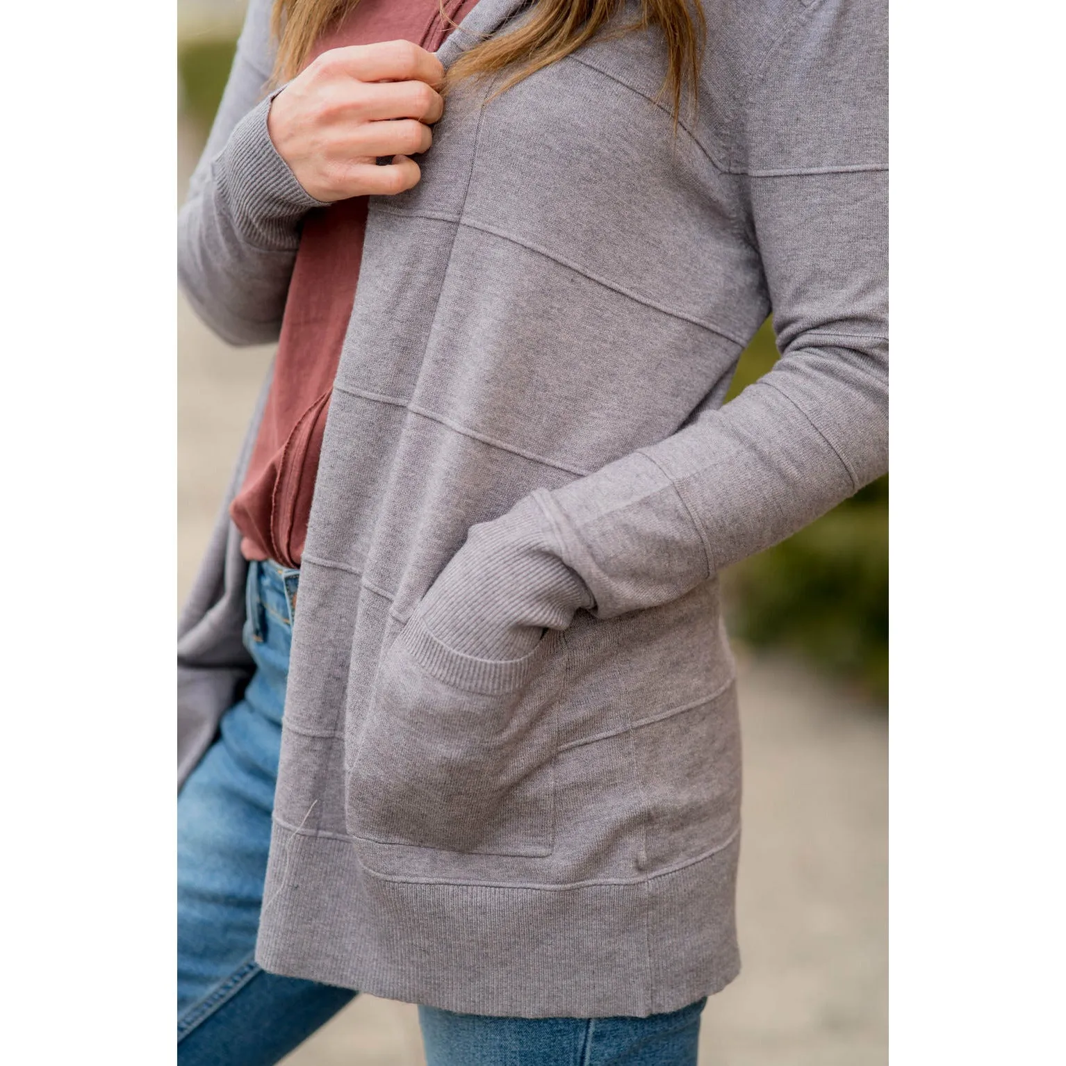 Horizontal Raised Line Cardigan