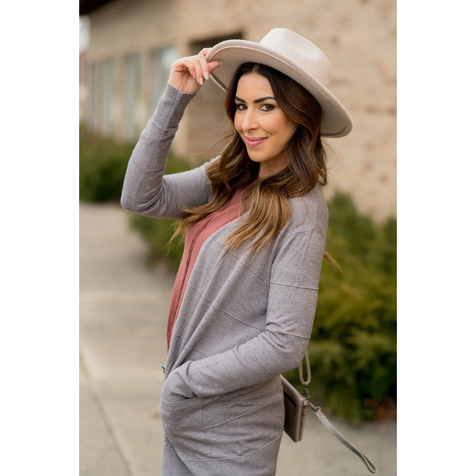 Horizontal Raised Line Cardigan