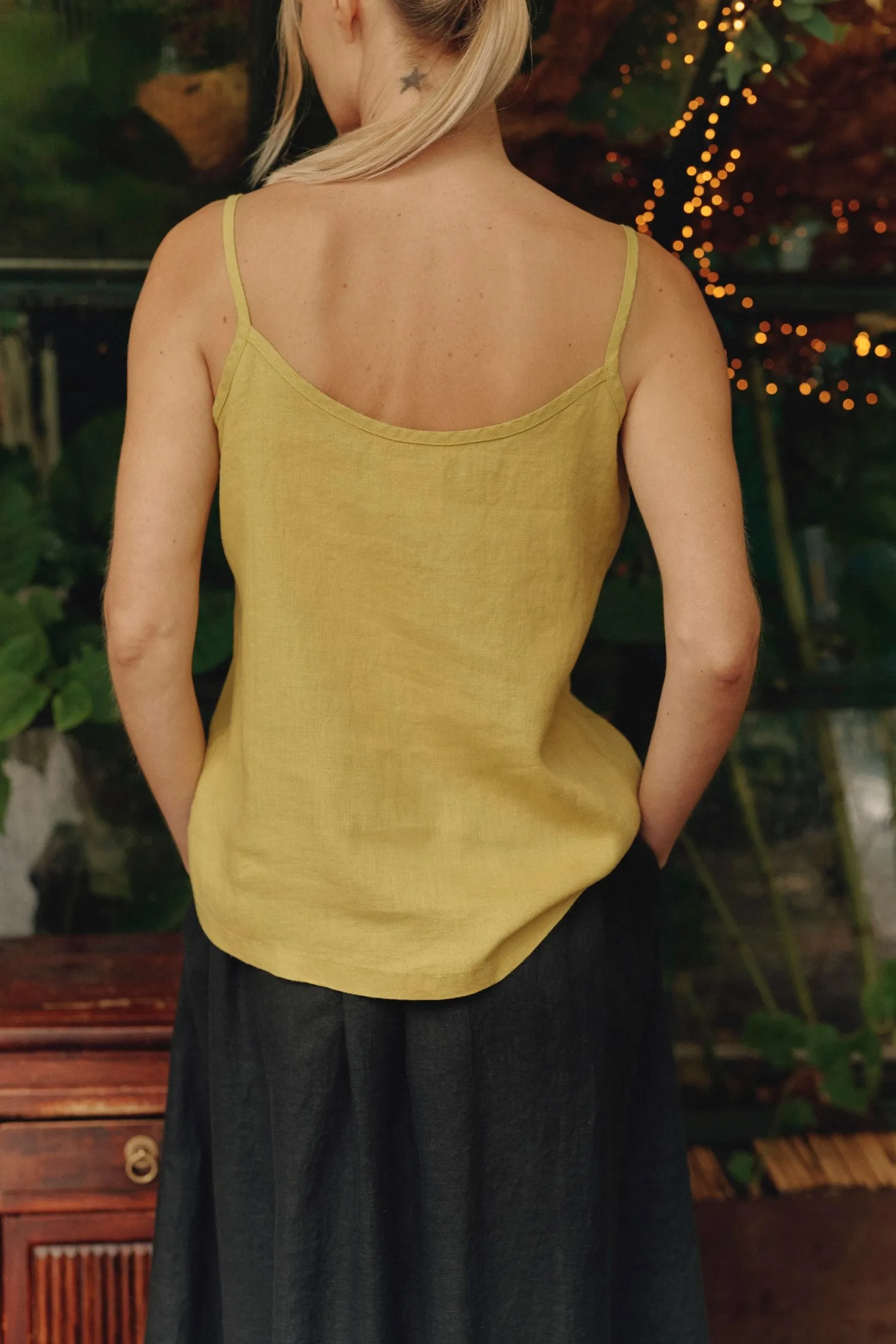 Lemon Curry Linen Star Top