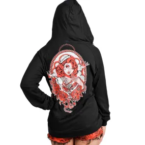 Making Waves Zipped Long Sleeve Shirt Hoodie