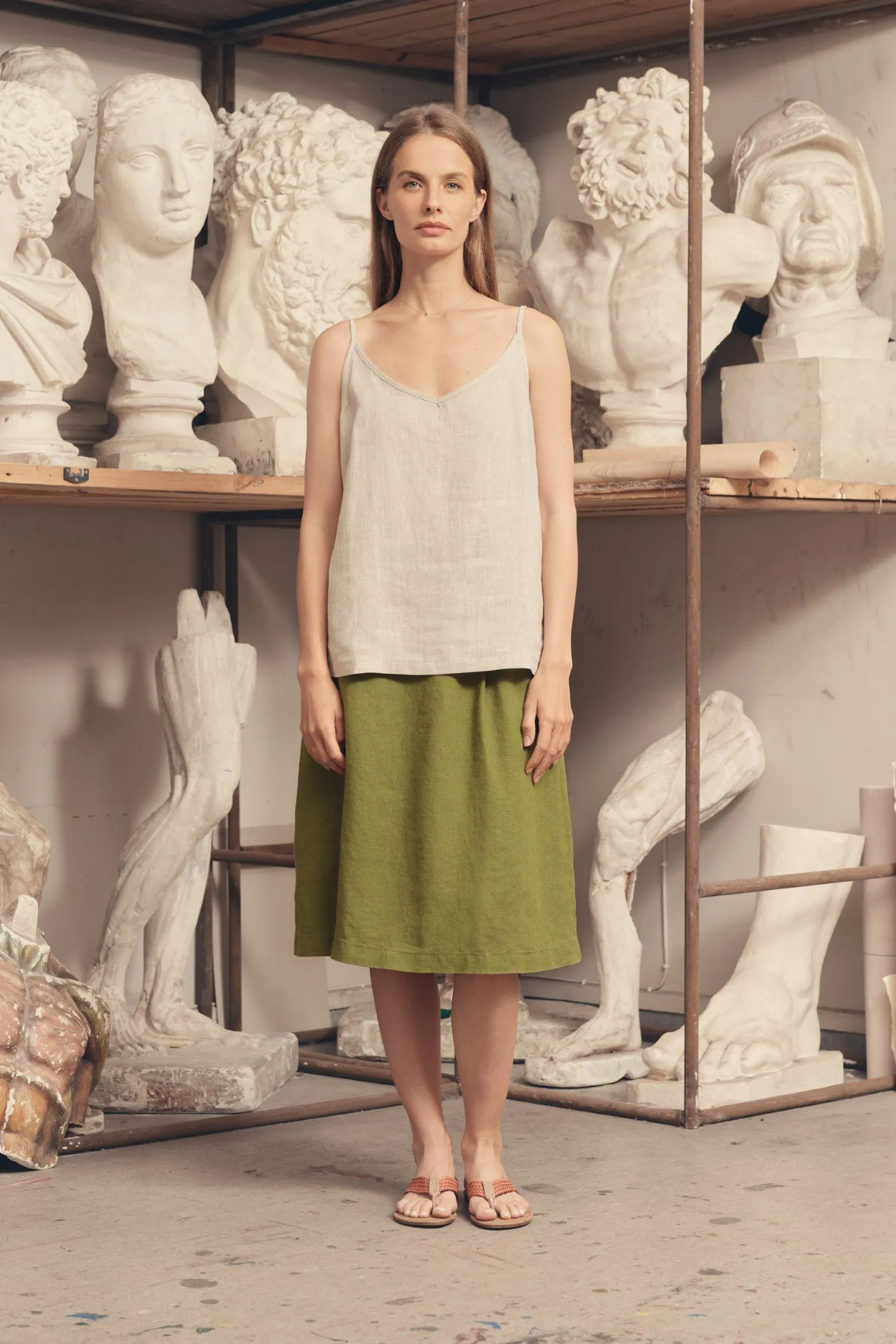 Melange Linen Star Top