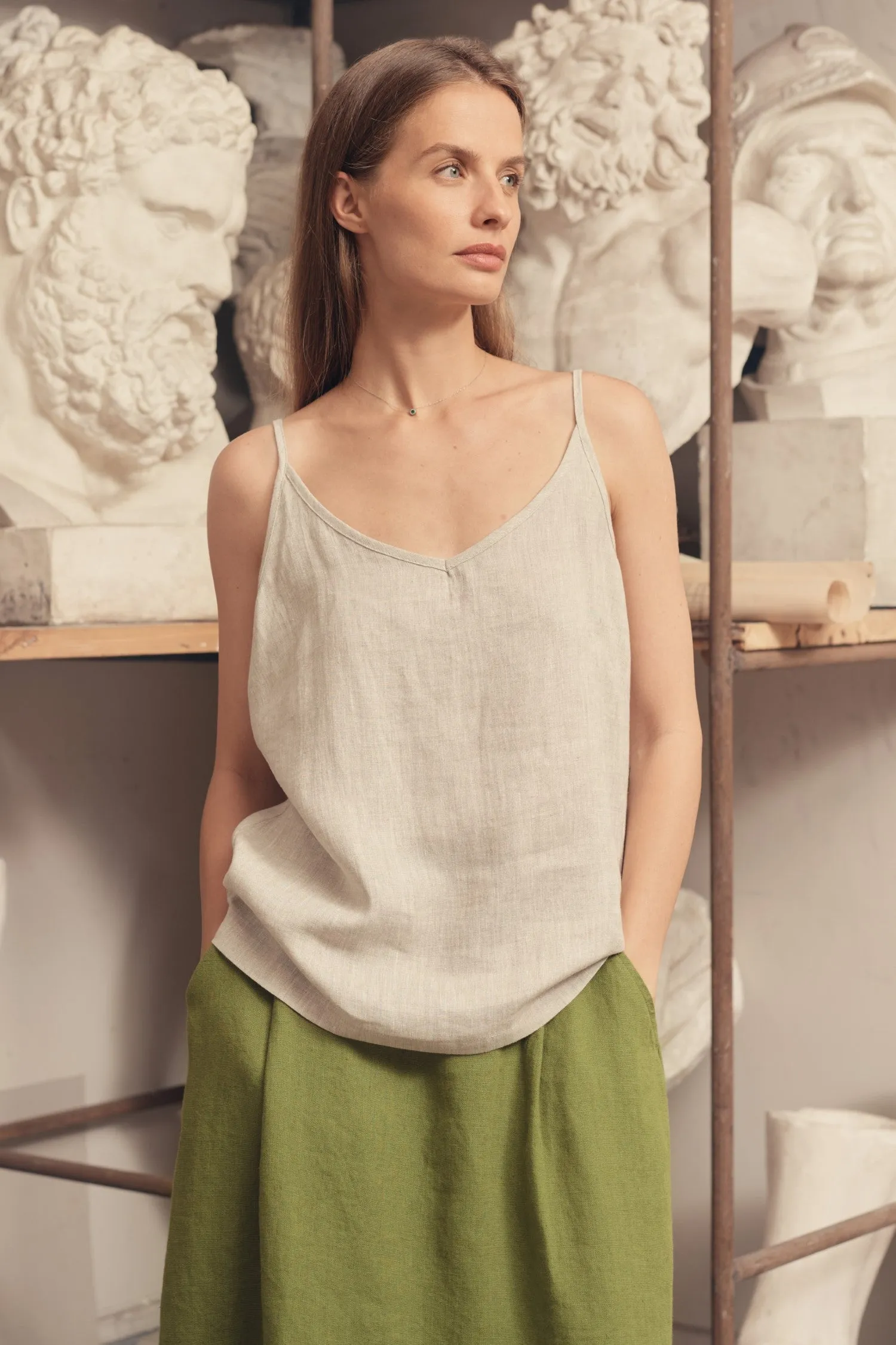Melange Linen Star Top
