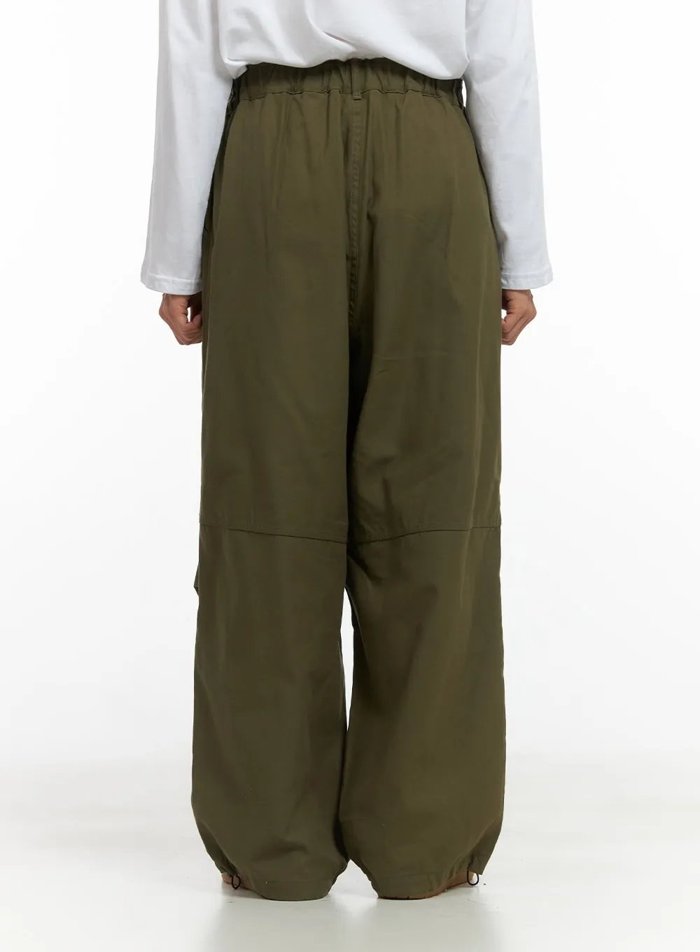 Men's Solid Pintuck Wide Leg Trousers CO408