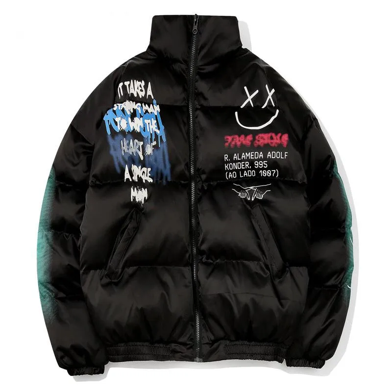 Men's Winter Casual Printed Warm Jacket