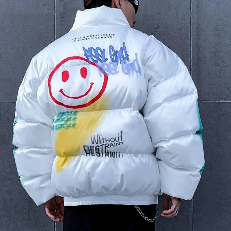 Men's Winter Casual Printed Warm Jacket