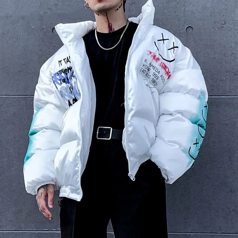 Men's Winter Casual Printed Warm Jacket