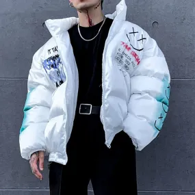 Men's Winter Casual Printed Warm Jacket