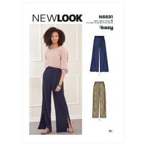 New Look Sewing Pattern N6691 - Misses' Slim Or Flared Pants