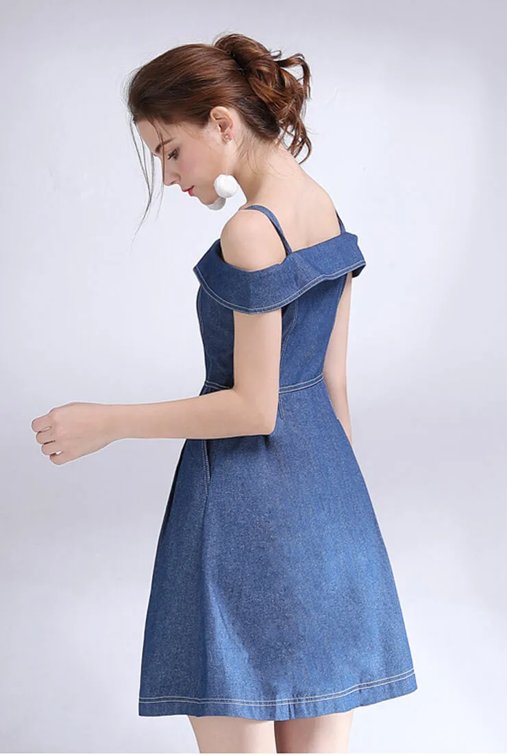 Off The Shoulder Denim Mini Dress