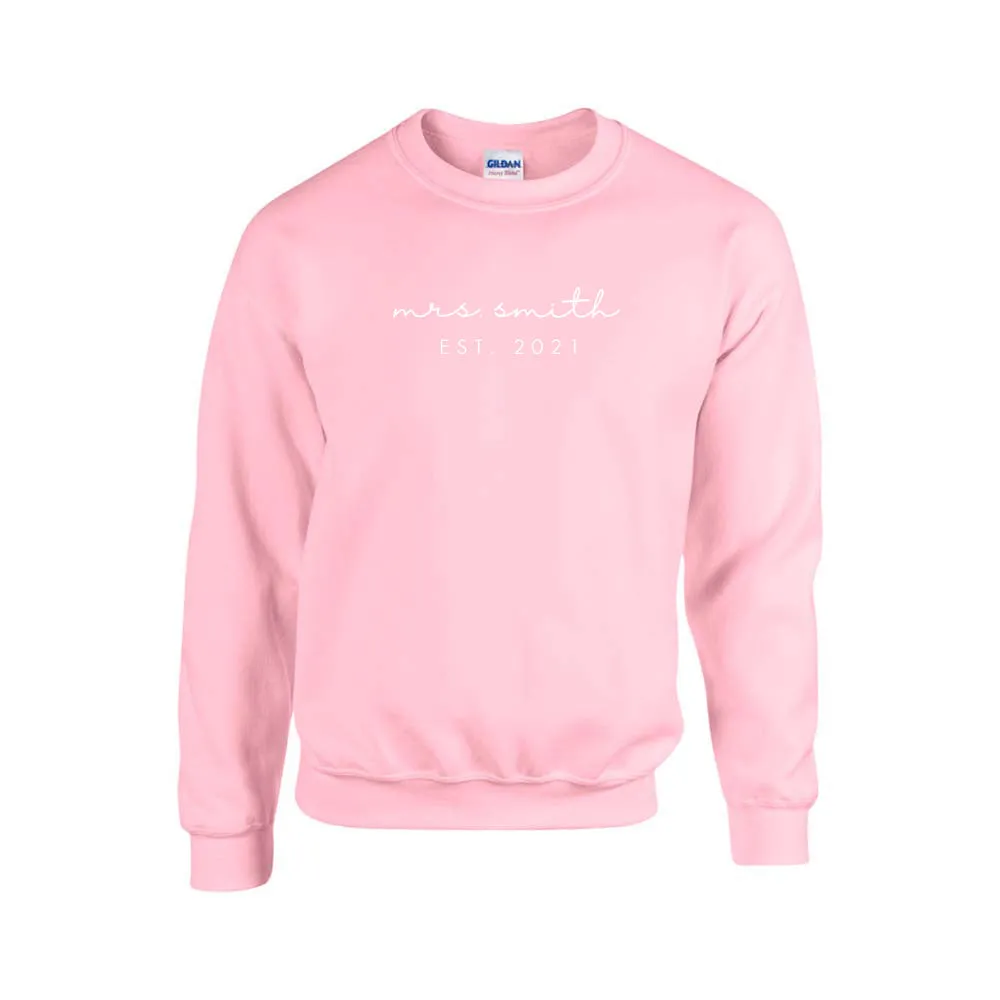 Personalized Mrs., Est. Year Sweatshirt