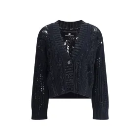 Rhinestone cotton Cardigan