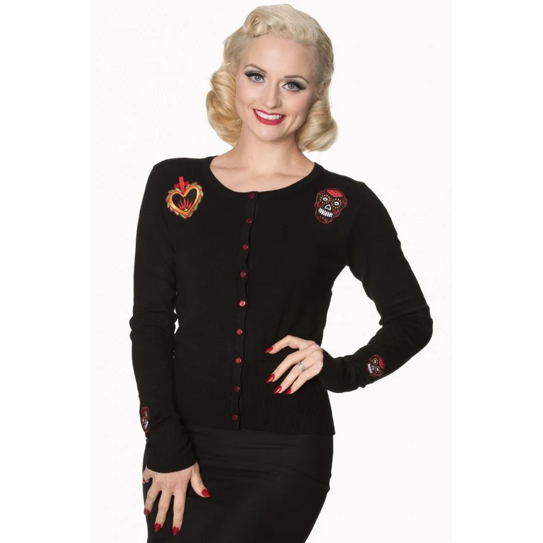 Sacred Heart Candy Skulls Cardigan