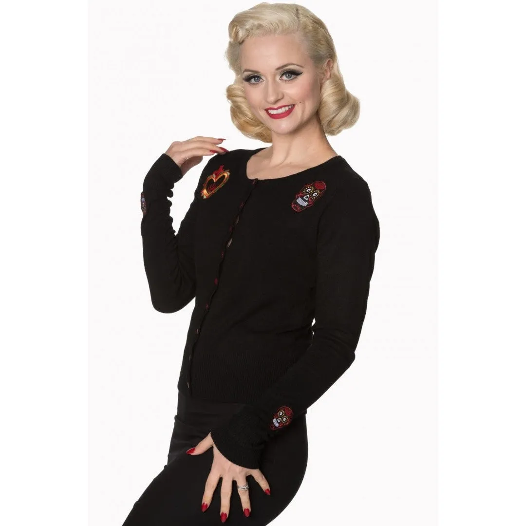 Sacred Heart Candy Skulls Cardigan