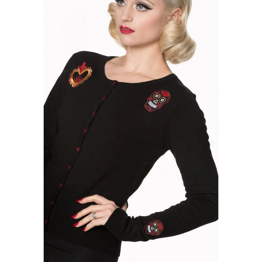 Sacred Heart Candy Skulls Cardigan