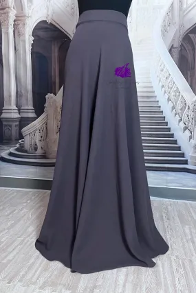 Skirts-Hiba High Waist Skirt, Full Circle Crepe Skirt with elastic Band & Pockets-Lavender (Ships to South America)