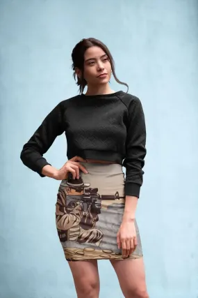 Soldier with Ar15 Pencil Skirt