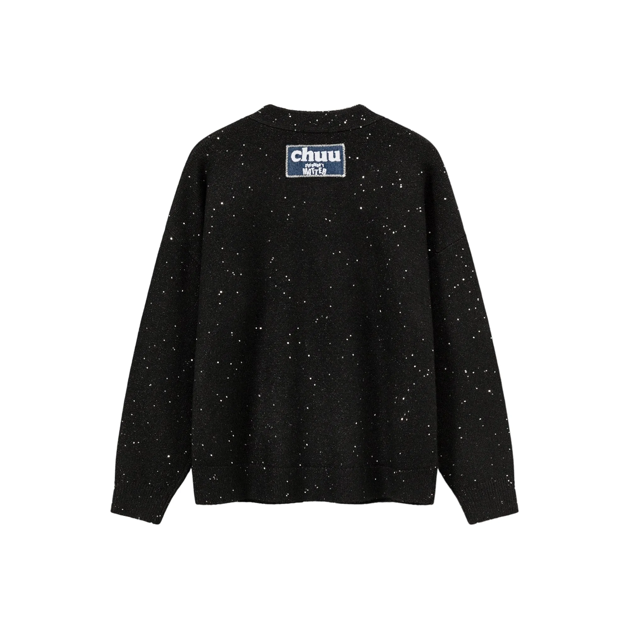 Specks Dotted V-Neck Knit Cardigan