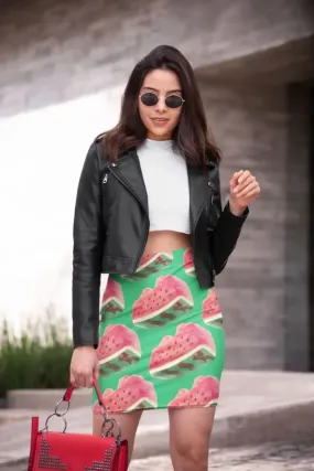 Watermelon Pattern Poster Pencil Skirt