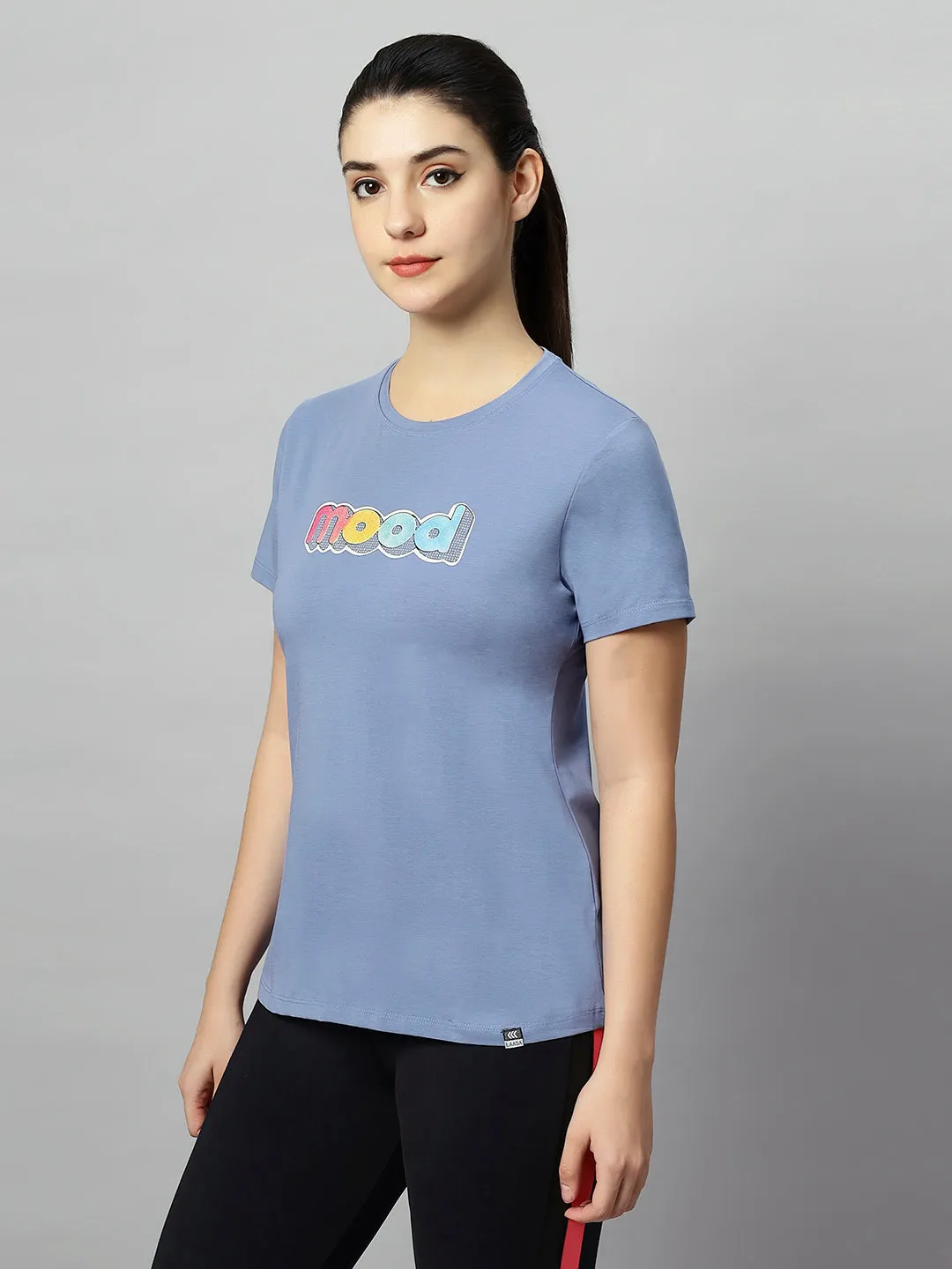WOMEN COLORFUL MOOD PRINT SOFT COTTON T-SHIRT