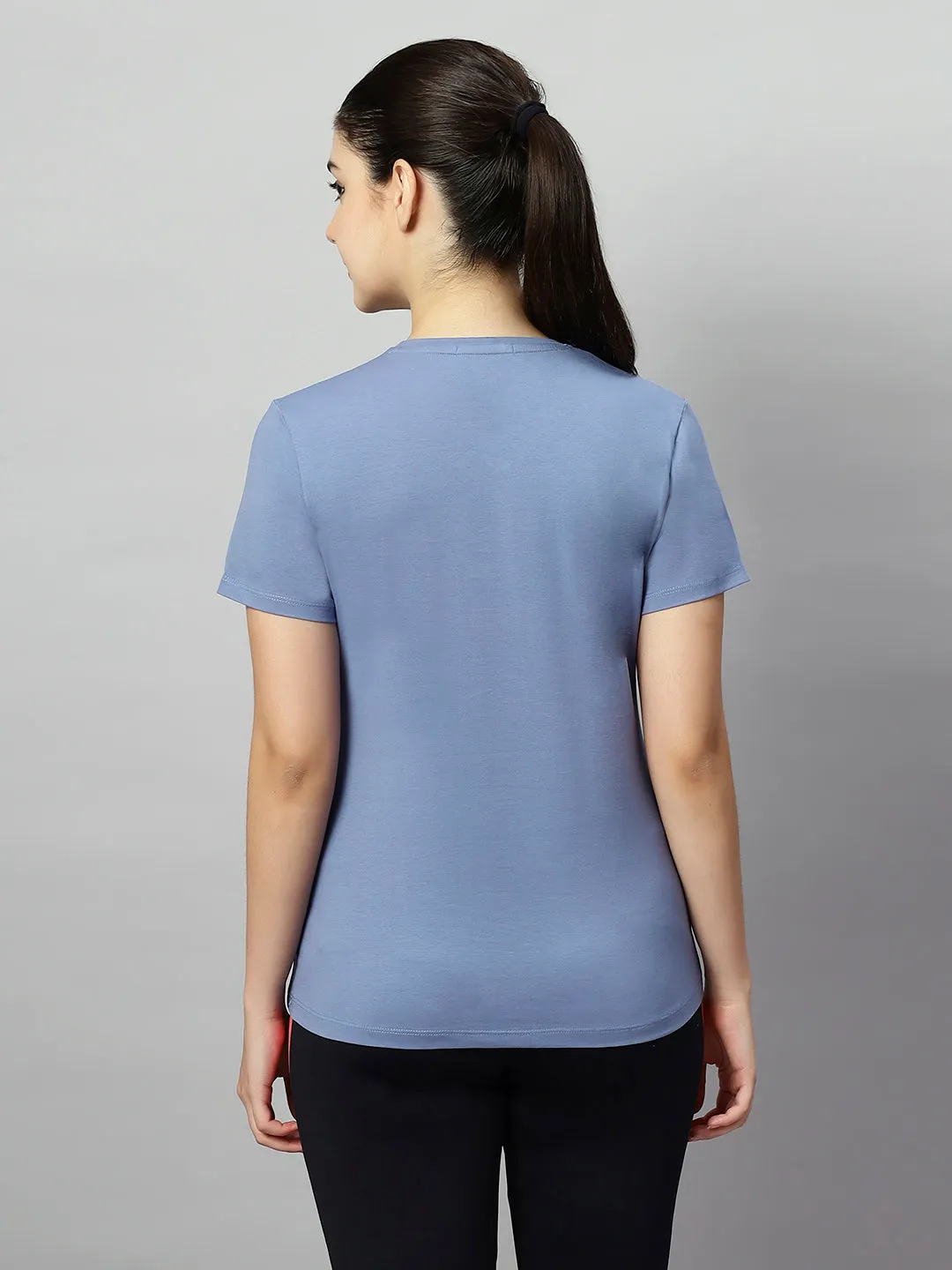 WOMEN COLORFUL MOOD PRINT SOFT COTTON T-SHIRT